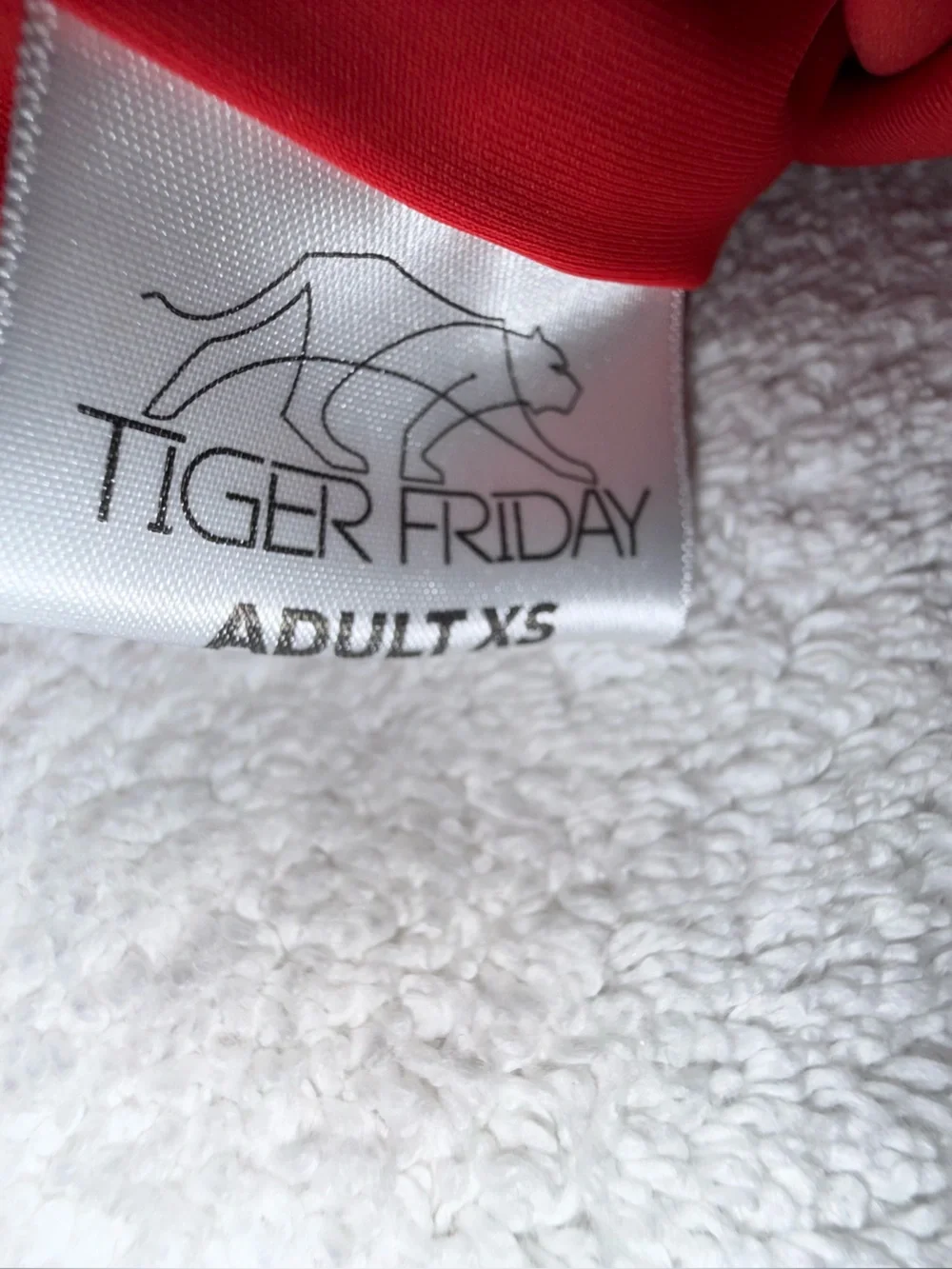 Tiger Friday Girls' Red Dance Leotard with Sheer Puff Sleeves Size Adult X-Small